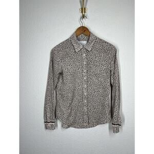 The Shirt Rochelle Behrens Animal Print Button Down Top XS Rope Cuffs